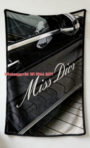 Miss Dior Car Script Flannel Blanket Throw Sofa Decor D145